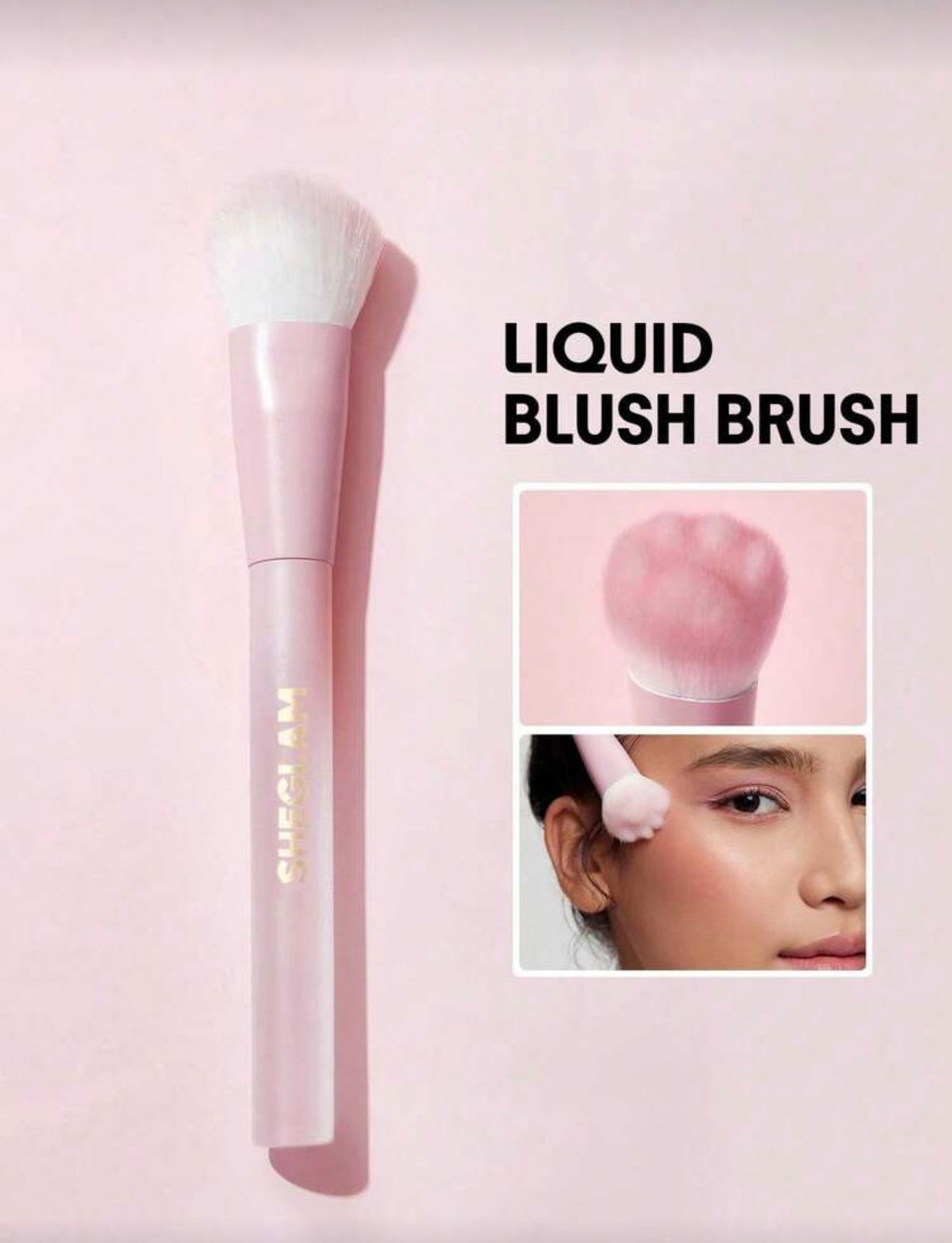 SHEGLAM Color Bloom — Brocha Sintética para Rubor Líquido Patita de Gatito
