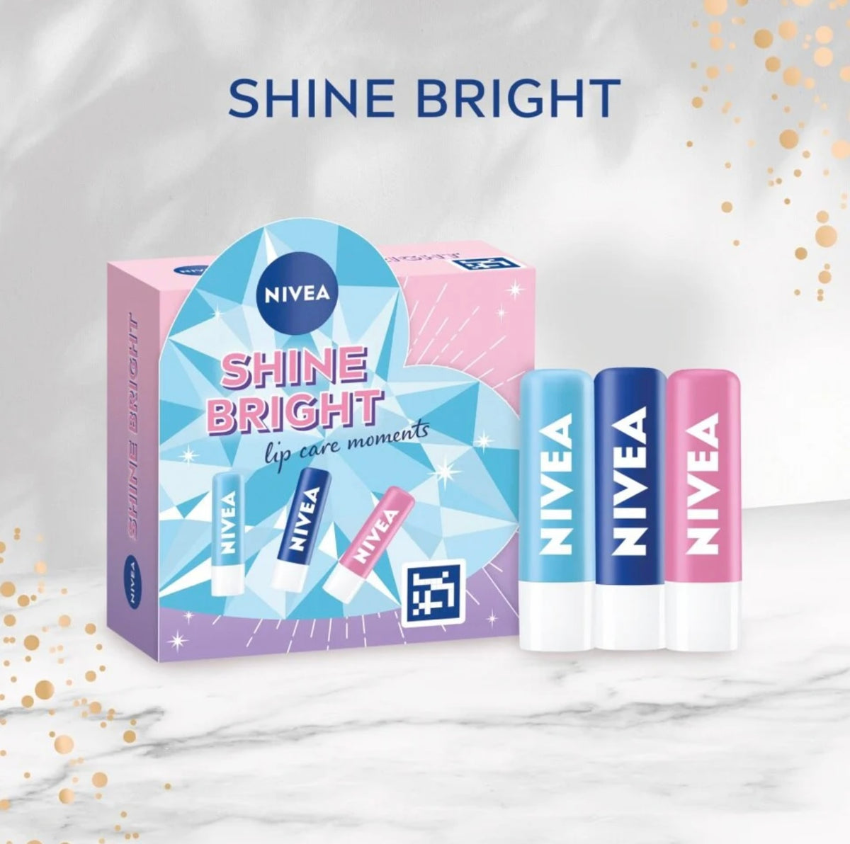 Set de 3 bálsamos labiales de Nivea